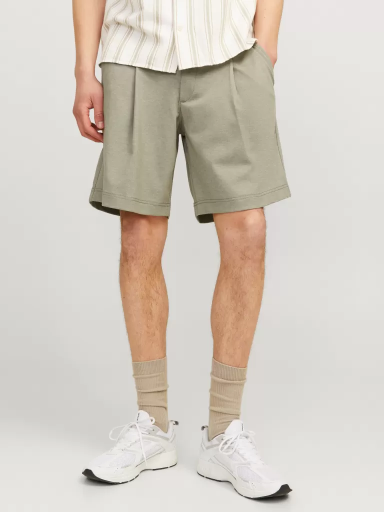 JACK & JONES Krótkie Spodenki^Szeroki krój Krótkie chinosy Zielony