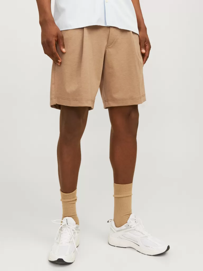 JACK & JONES Krótkie Spodenki^Szeroki krój Krótkie chinosy Brązowy