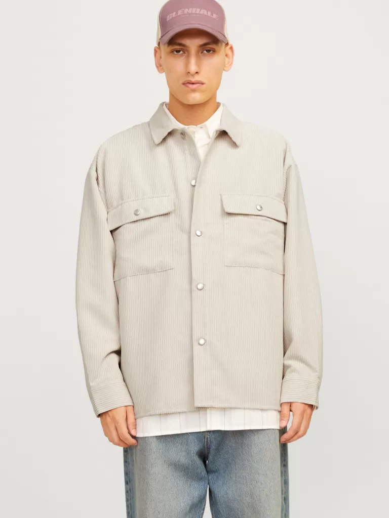 JACK & JONES Koszule^Szeroki krój Kurtka koszulowa Szary