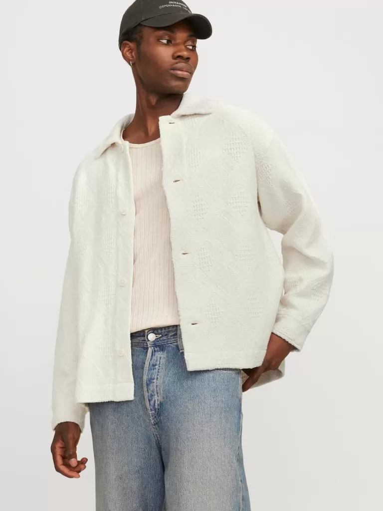 JACK & JONES Koszule^Szeroki krój Kurtka koszulowa Biały