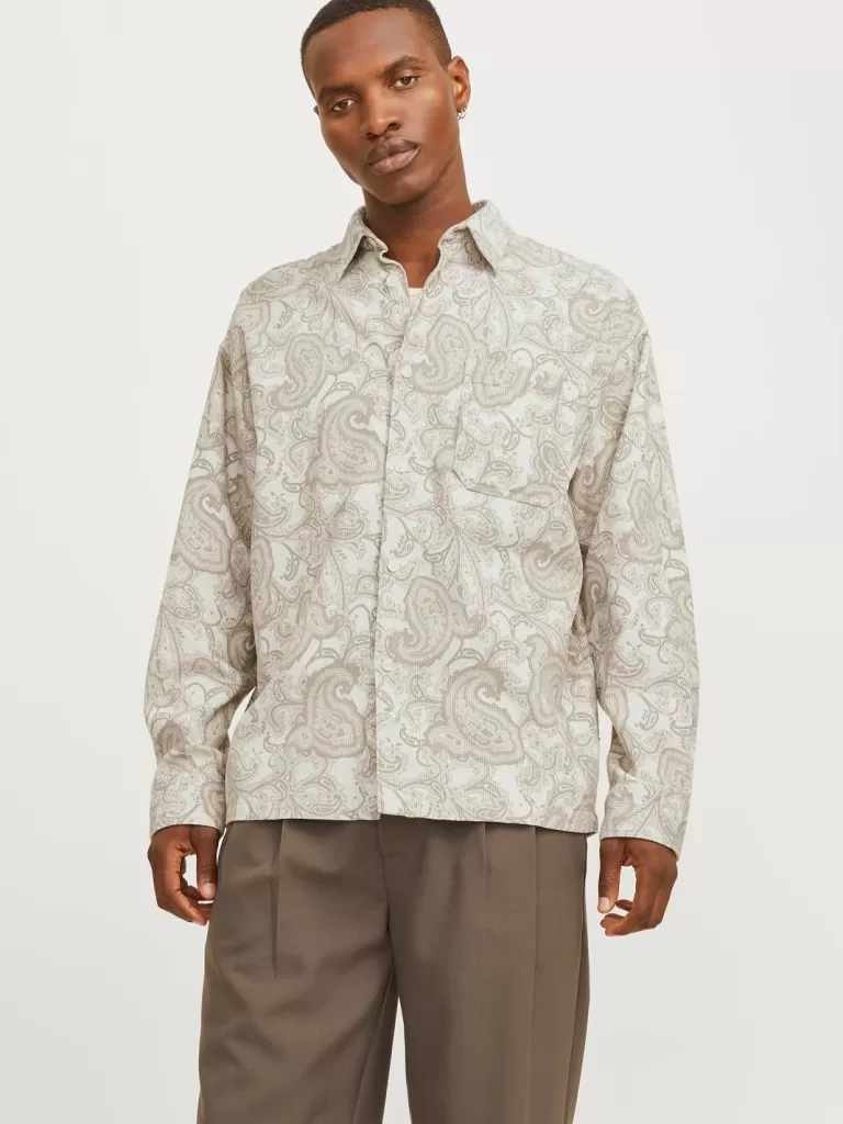 JACK & JONES Koszule^Szeroki krój Kurtka koszulowa Beżowy