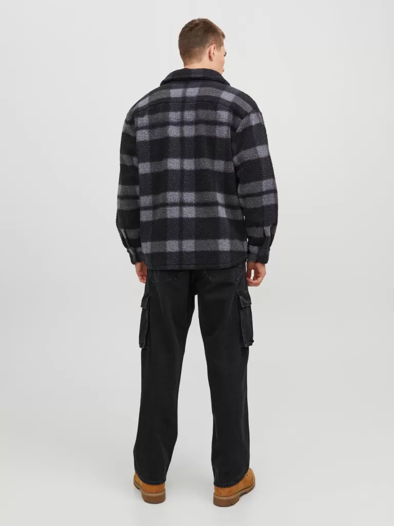 JACK & JONES Koszule^Szeroki krój Kurtka koszulowa Szary