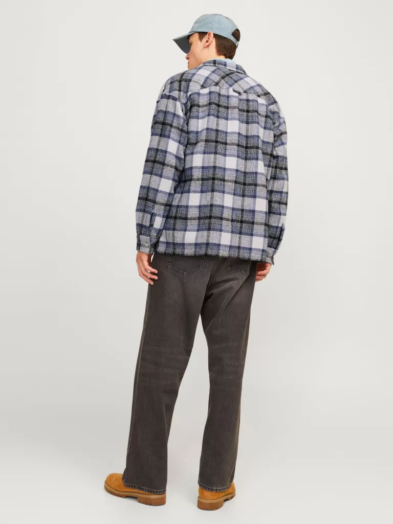 JACK & JONES Koszule^Szeroki krój Kurtka koszulowa Niebieski