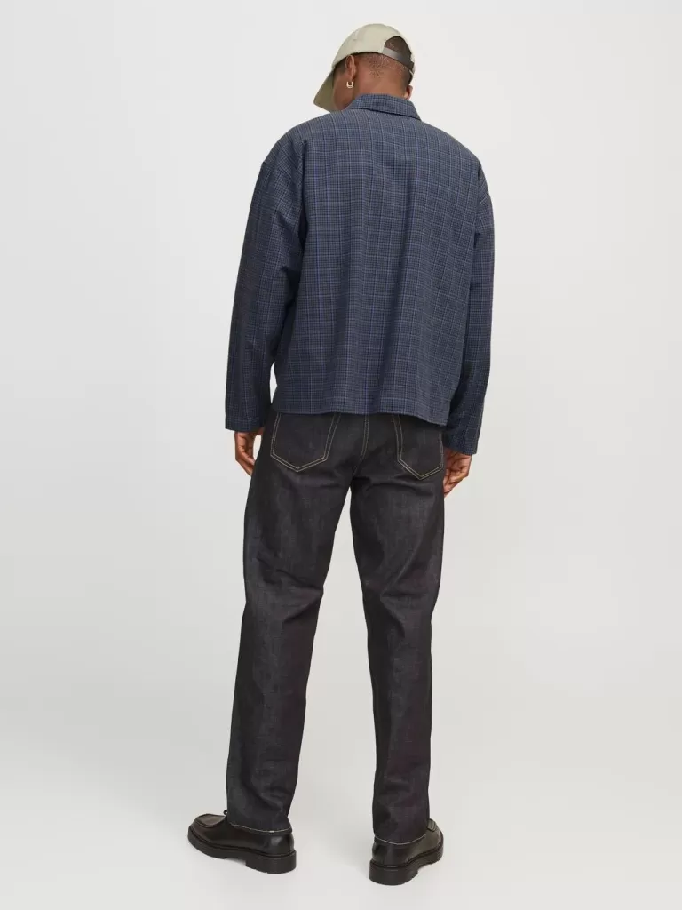 JACK & JONES Koszule^Szeroki krój Kurtka koszulowa Niebieski
