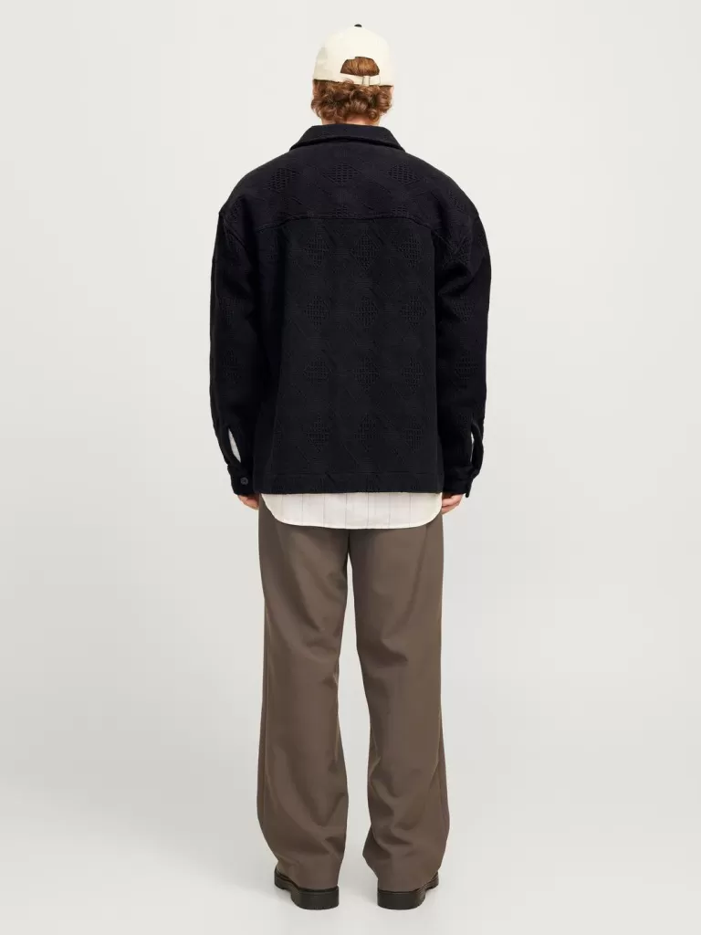 JACK & JONES Koszule^Szeroki krój Kurtka koszulowa Czarny