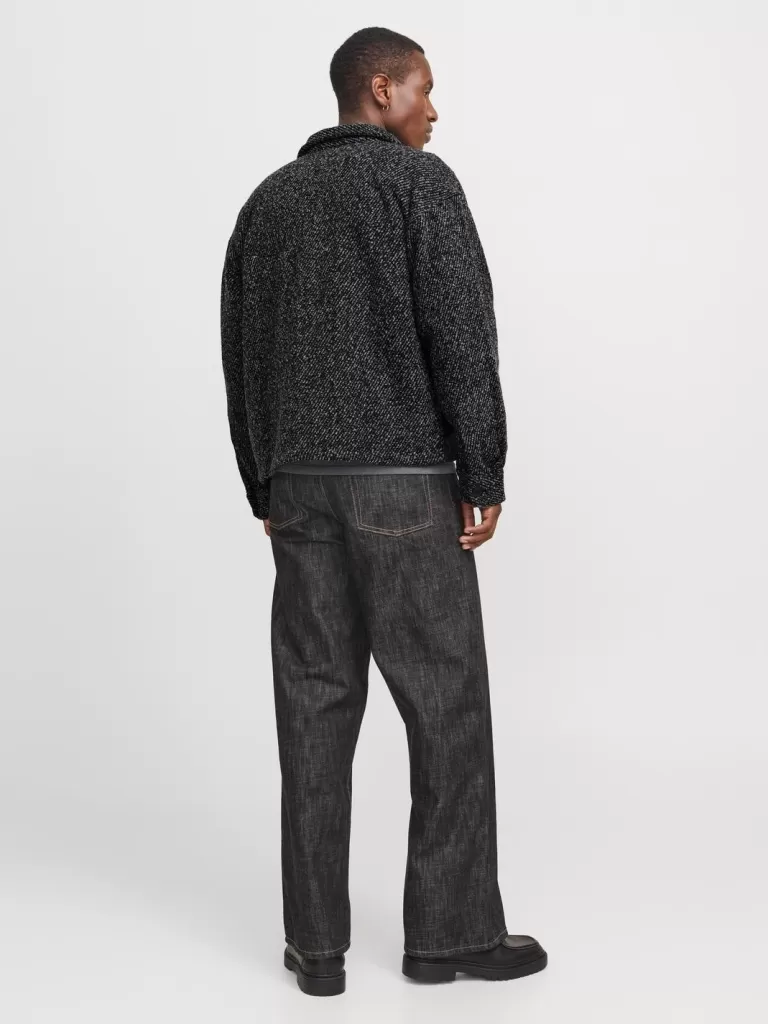 JACK & JONES Koszule^Szeroki krój Kurtka koszulowa Czarny