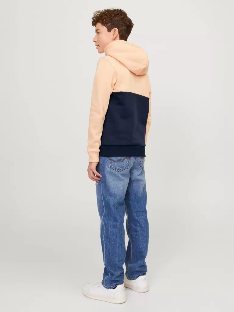 JACK & JONES Bluzy | Wyprzedaż^W bloki kolorystyczne Bluza z kapturem Junior Pomarańczowy