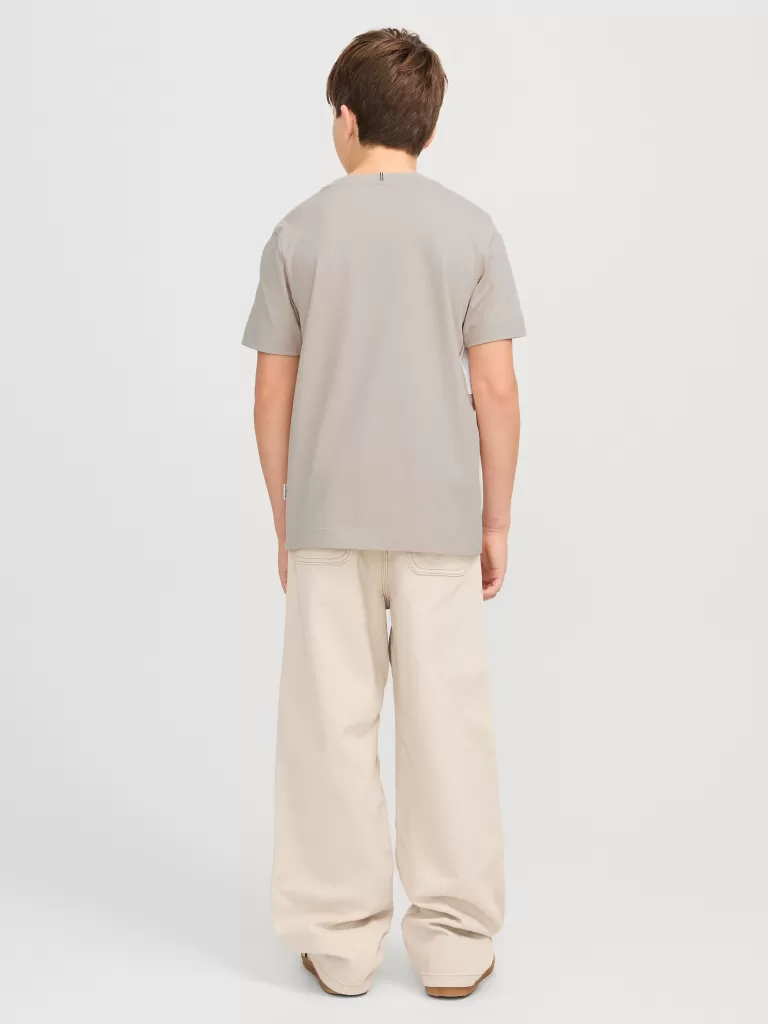 JACK & JONES Koszulki^W bloki kolorystyczne T-shirt Junior Beżowy