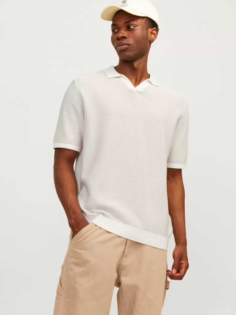 JACK & JONES Swetry^W kratę Koszula polo Biały