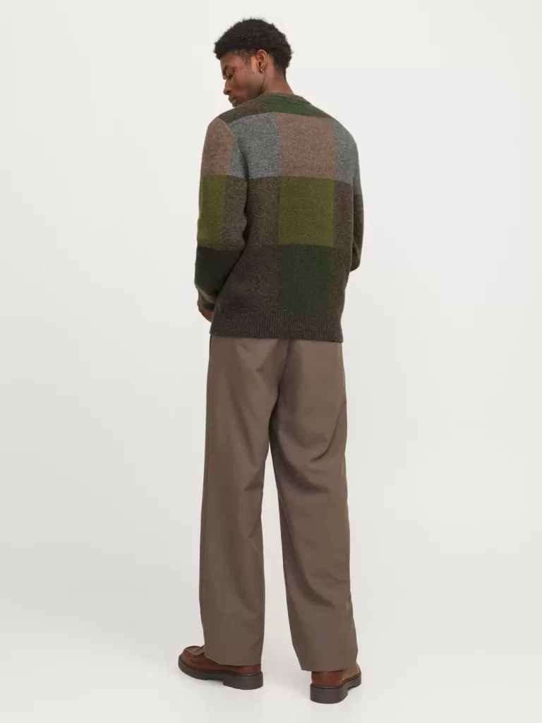 JACK & JONES Swetry^W kratę Sweter wkładany przez głowę Zielony