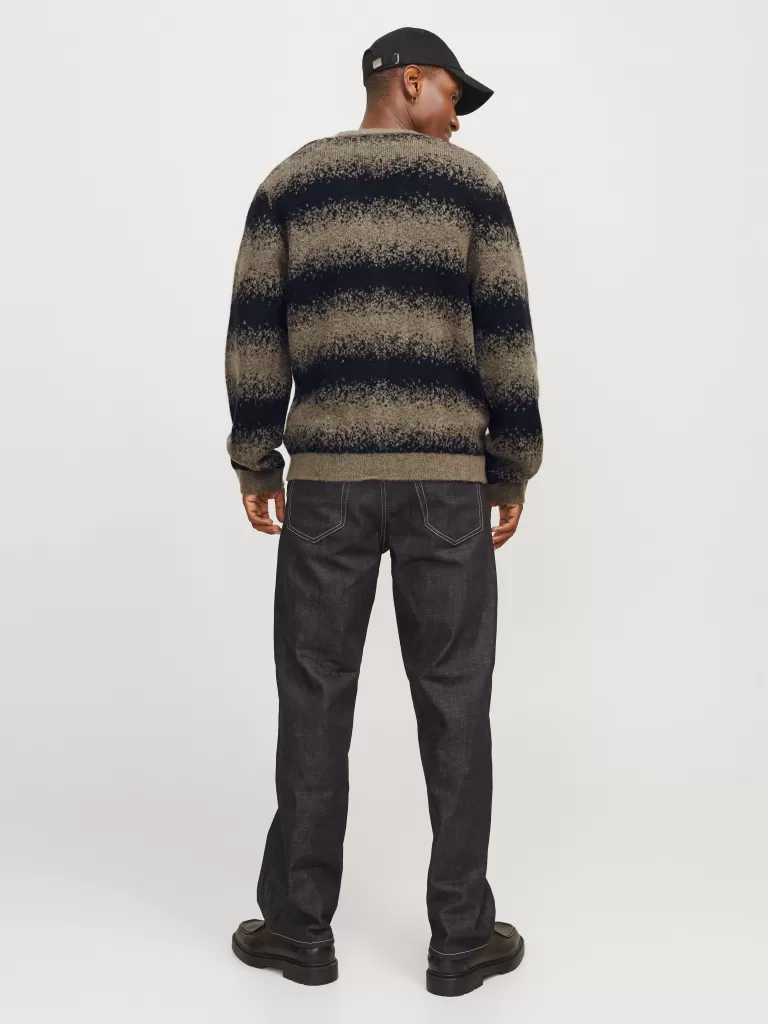 JACK & JONES Swetry^W paski Kardigan Beżowy
