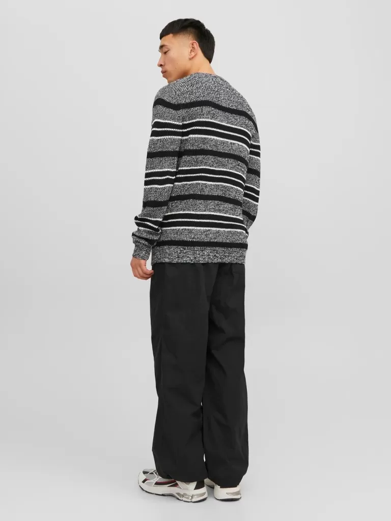 JACK & JONES Swetry^W paski Sweter wkładany przez głowę Szary