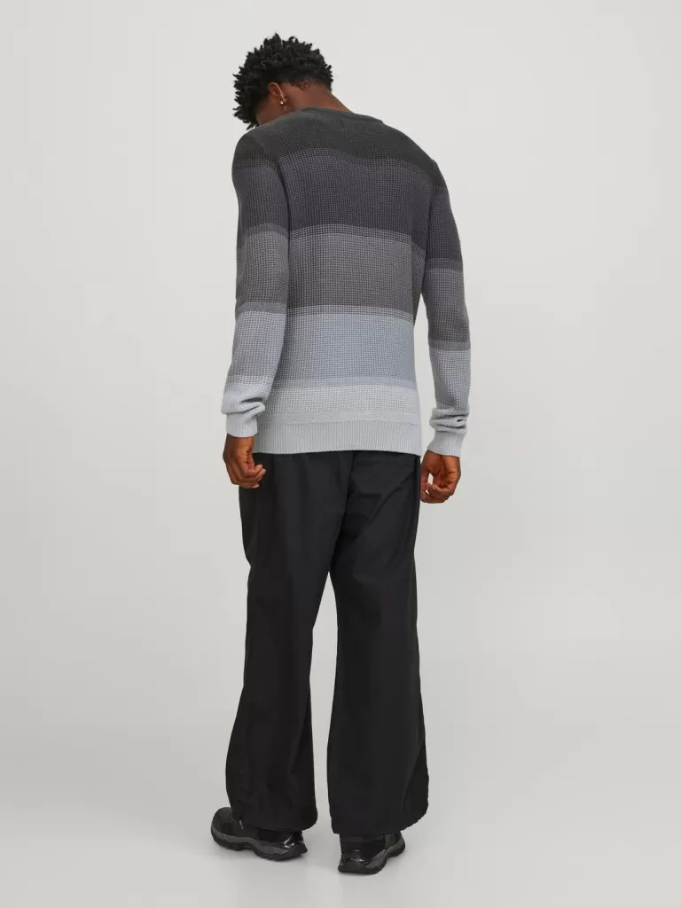 JACK & JONES Swetry^W paski Sweter wkładany przez głowę Szary