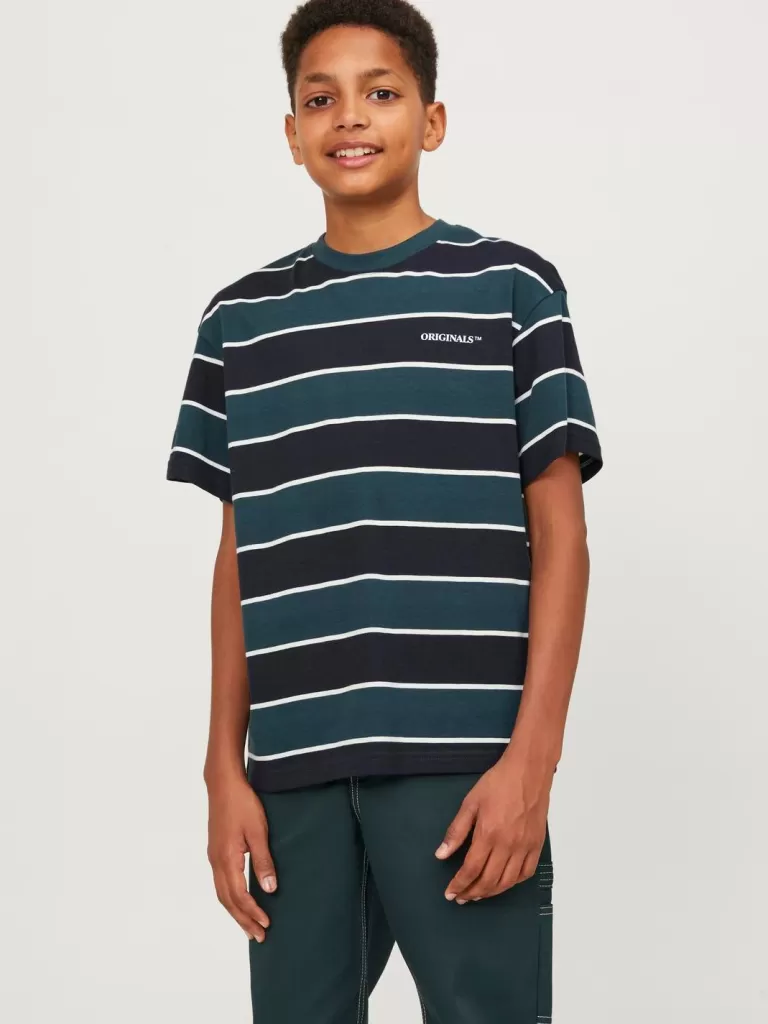 JACK & JONES Koszulki | Wyprzedaż^W paski T-shirt Junior Czarny