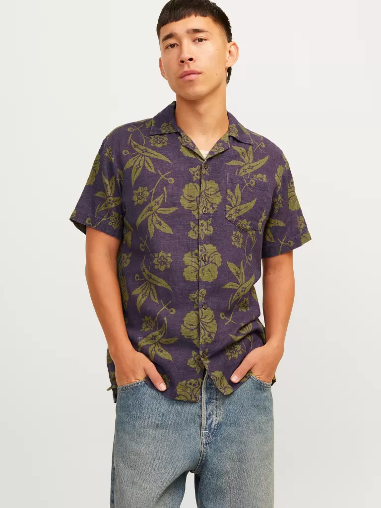 JACK & JONES Koszule^Wygodne dopasowanie Koszula Fioletowy