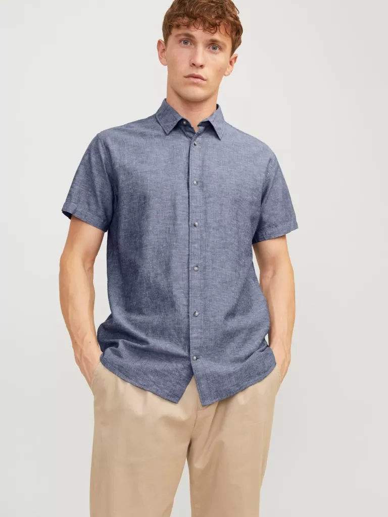 JACK & JONES Koszule^Wygodne dopasowanie Koszula Niebieski