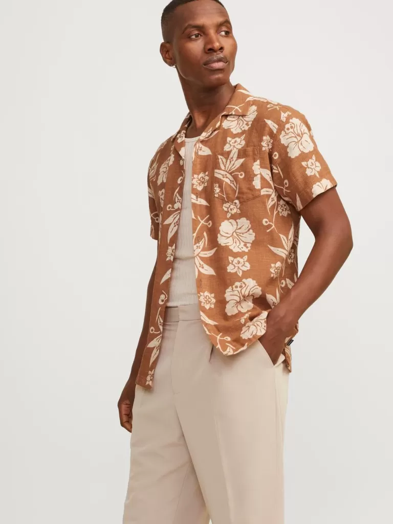JACK & JONES Koszule^Wygodne dopasowanie Koszula Pomarańczowy