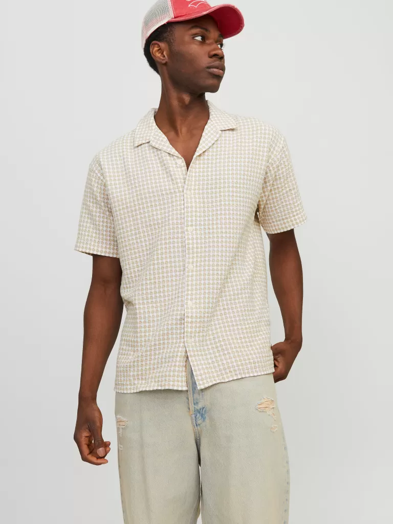 JACK & JONES Koszule^Wygodne dopasowanie Koszula Beżowy
