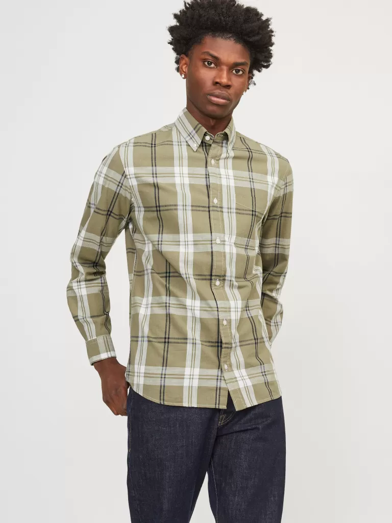 JACK & JONES Koszule^Wygodne dopasowanie Koszula Zielony