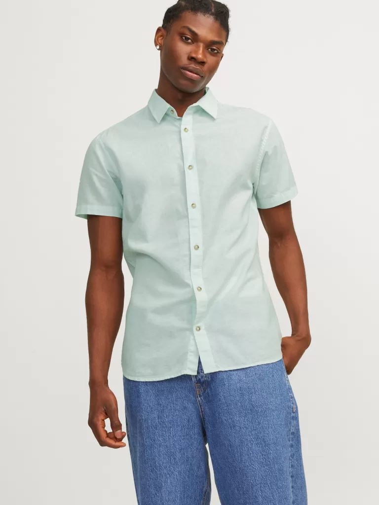 JACK & JONES Koszule^Wygodne dopasowanie Koszula Niebieski