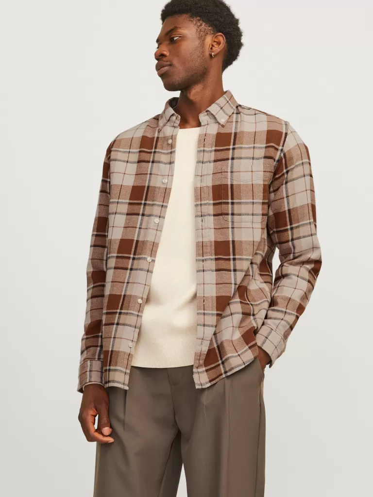 JACK & JONES Koszule^Wygodne dopasowanie Koszula Pomarańczowy