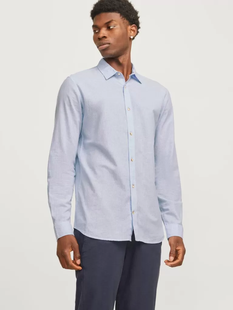 JACK & JONES Koszule^Wygodne dopasowanie Koszula Niebieski