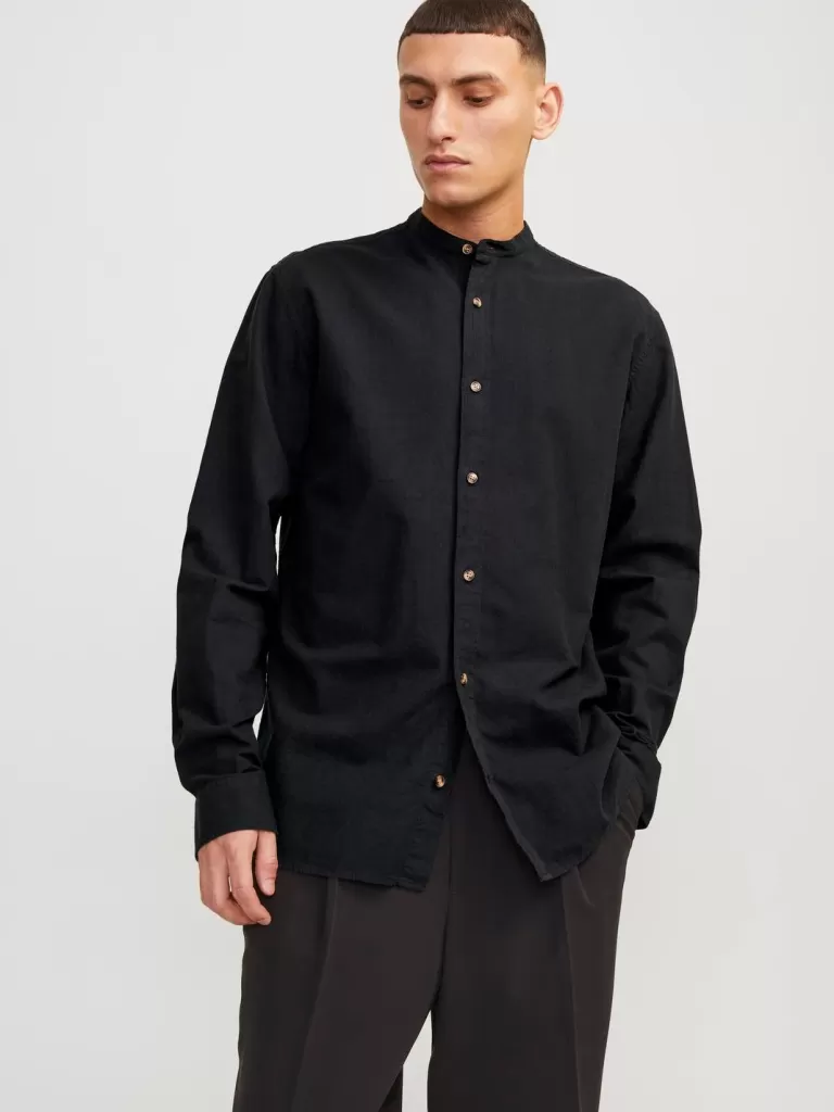 JACK & JONES Koszule^Wygodne dopasowanie Koszula Czarny