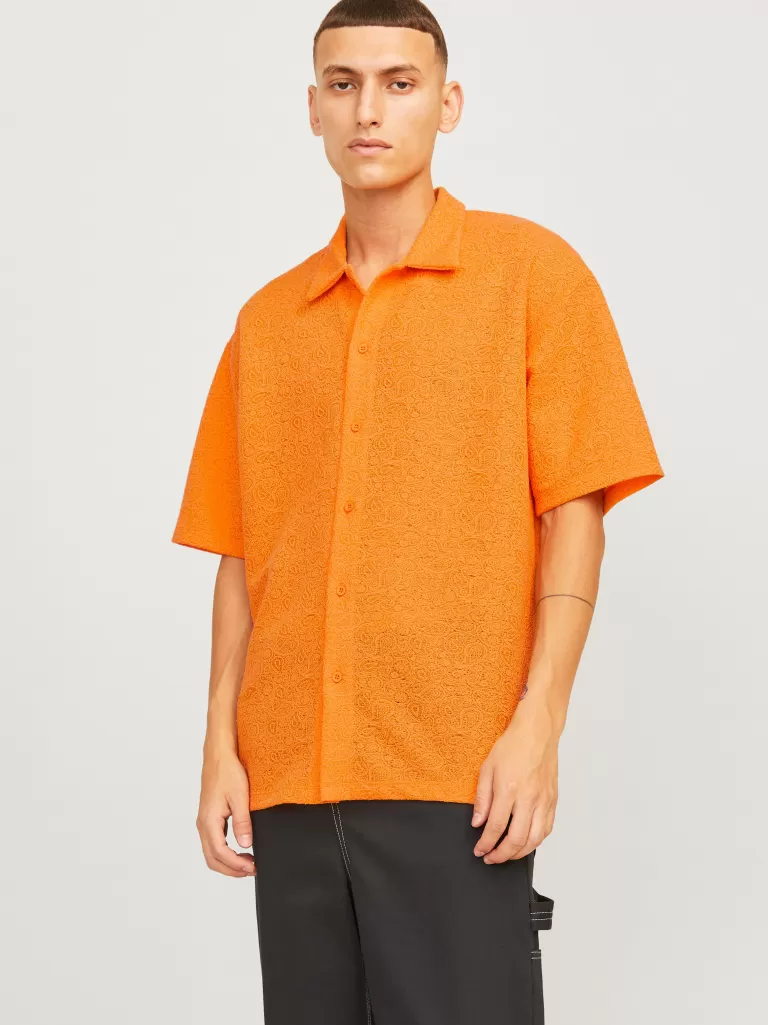 JACK & JONES Koszule^Wygodne dopasowanie Koszula Pomarańczowy