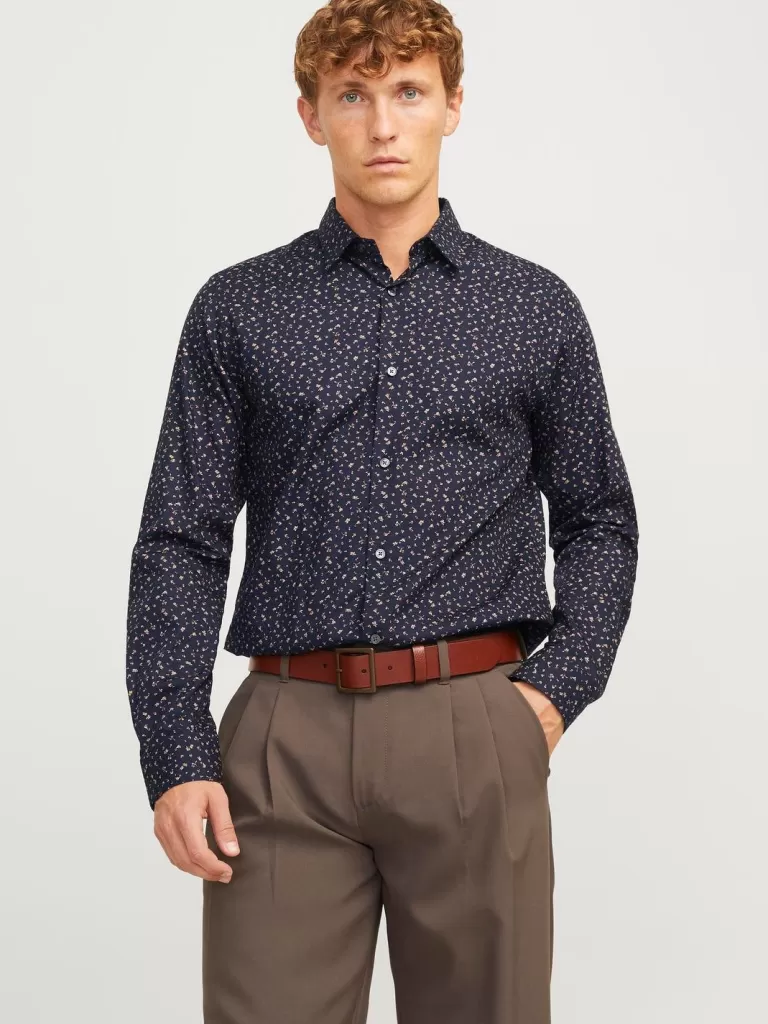 JACK & JONES Koszule^Wygodne dopasowanie Koszula Niebieski