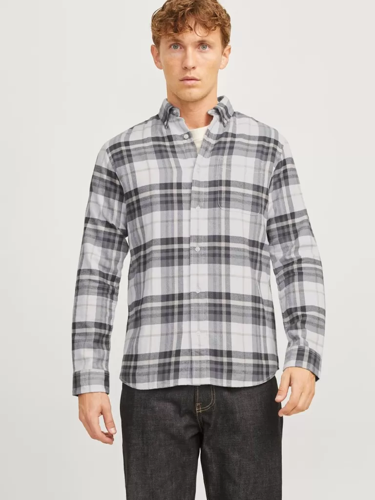 JACK & JONES Koszule^Wygodne dopasowanie Koszula Szary