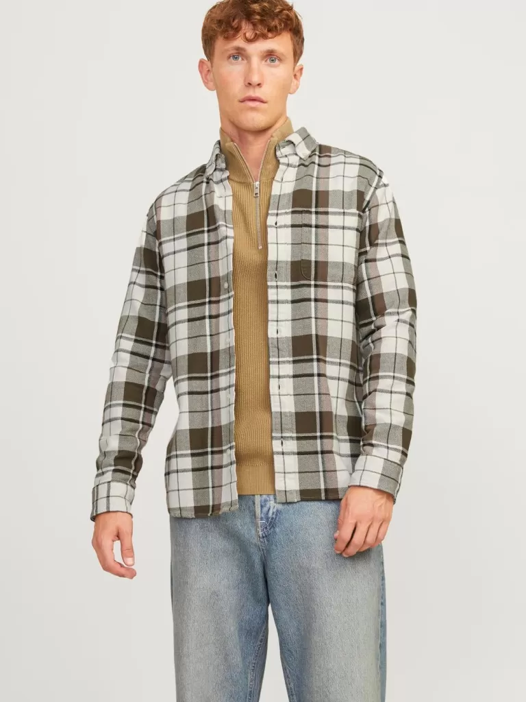 JACK & JONES Koszule^Wygodne dopasowanie Koszula Zielony