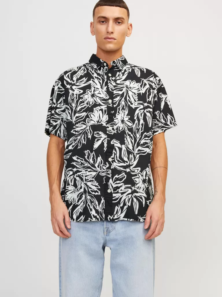 JACK & JONES Koszule^Wygodne dopasowanie Koszula Czarny
