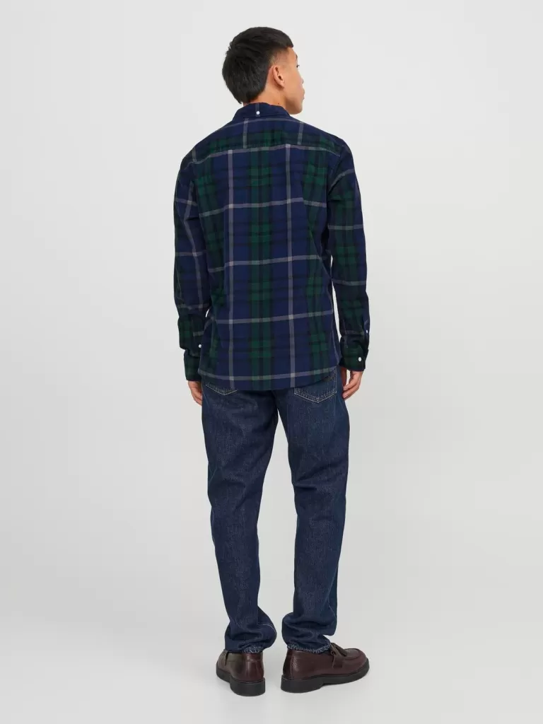 JACK & JONES Koszule^Wygodne dopasowanie Koszula Niebieski