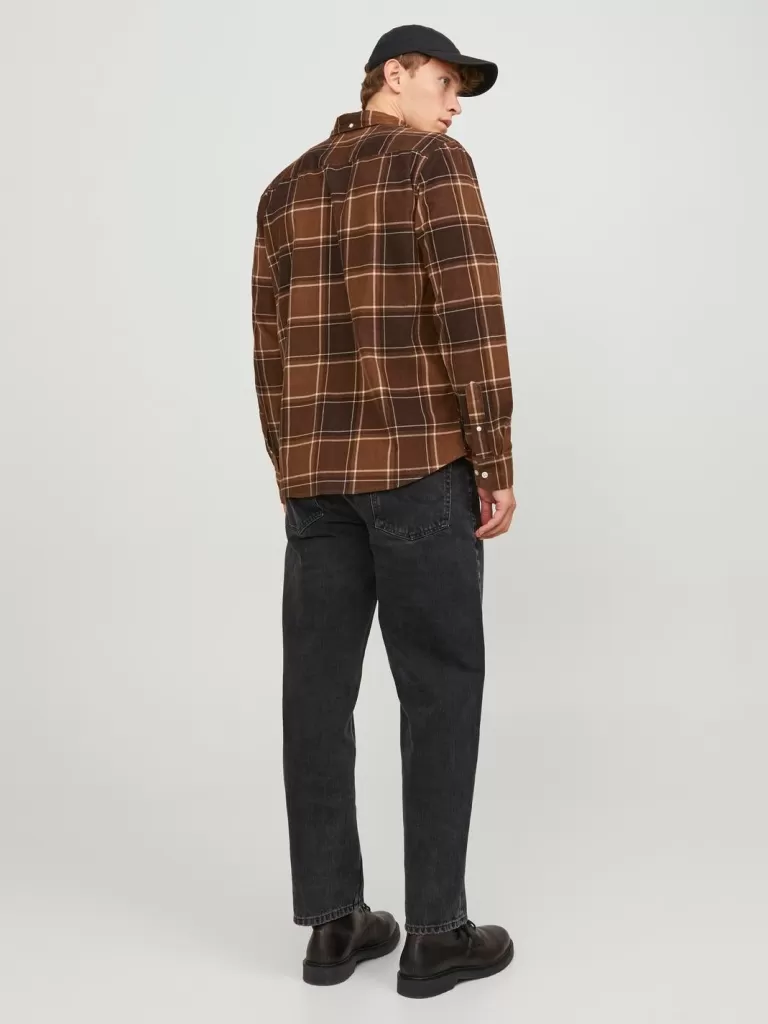 JACK & JONES Koszule^Wygodne dopasowanie Koszula Brązowy