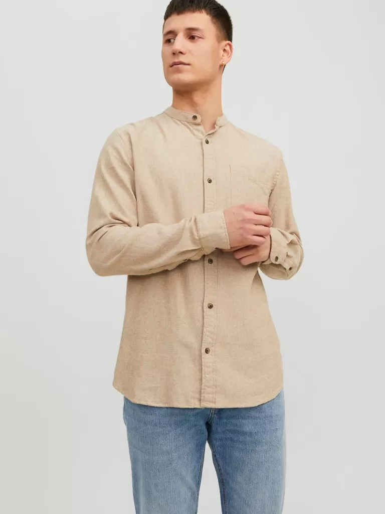 JACK & JONES Koszule^Wygodne dopasowanie Koszula codzienna Beżowy