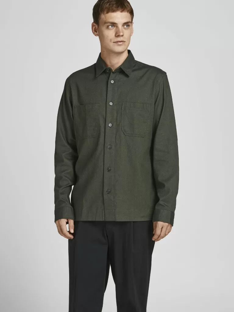 JACK & JONES Koszule^Wygodne dopasowanie Koszula codzienna Zielony