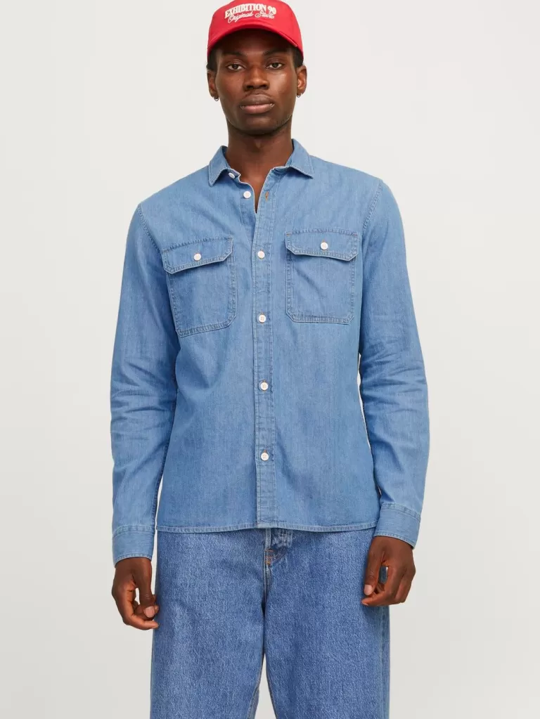 JACK & JONES Koszule | Jeansowe Koszule^Wygodne dopasowanie Koszula jeansowa Niebieski