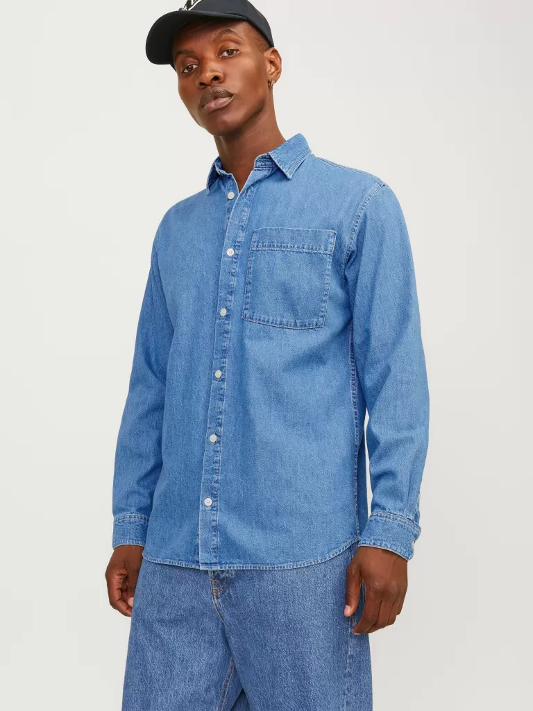 JACK & JONES Koszule | Jeansowe Koszule^Wygodne dopasowanie Koszula jeansowa Niebieski