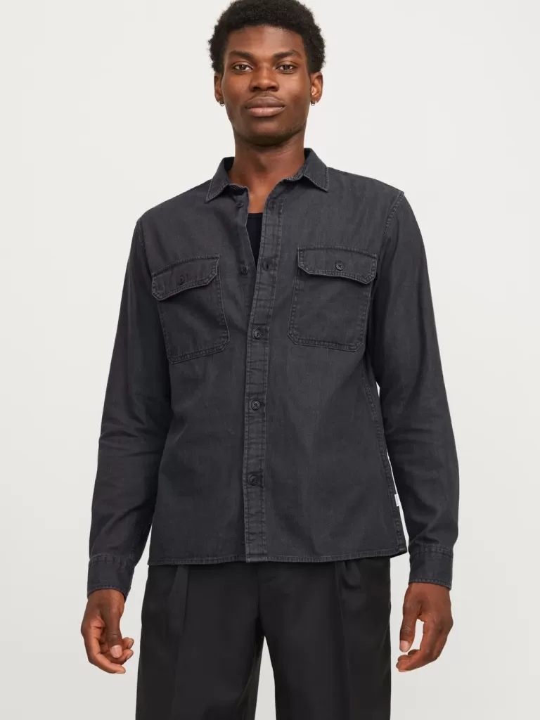 JACK & JONES Koszule | Jeansowe Koszule^Wygodne dopasowanie Koszula jeansowa Czarny