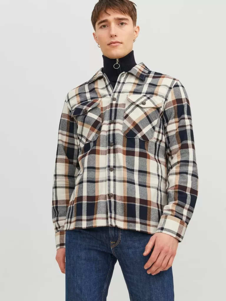 JACK & JONES Koszule^Wygodne dopasowanie Koszula w kratę Biały