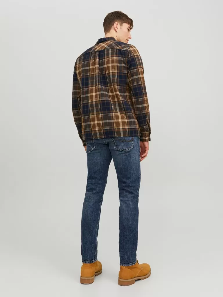 JACK & JONES Koszule^Wygodne dopasowanie Koszula w kratę Brązowy
