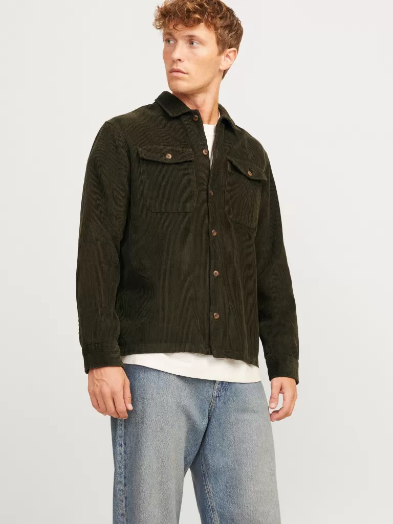 JACK & JONES Koszule^Wygodne dopasowanie Kurtka koszulowa Zielony