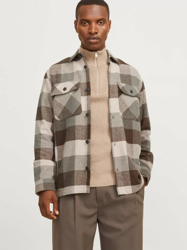 JACK & JONES Koszule^Wygodne dopasowanie Kurtka koszulowa Zielony