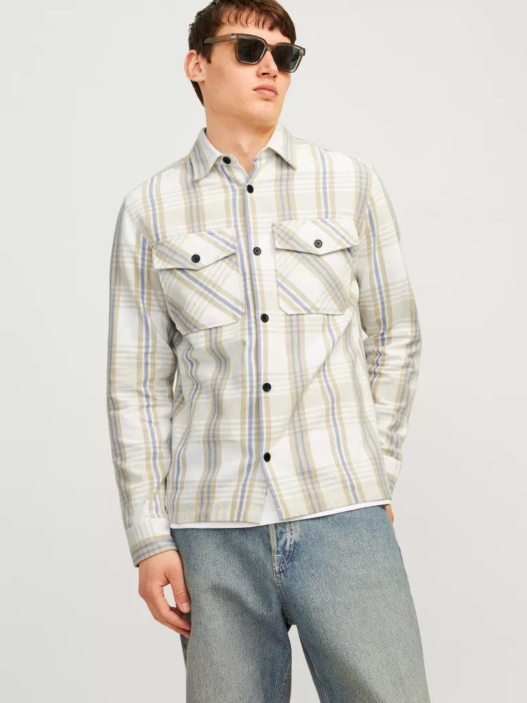 JACK & JONES Koszule^Wygodne dopasowanie Kurtka koszulowa Niebieski