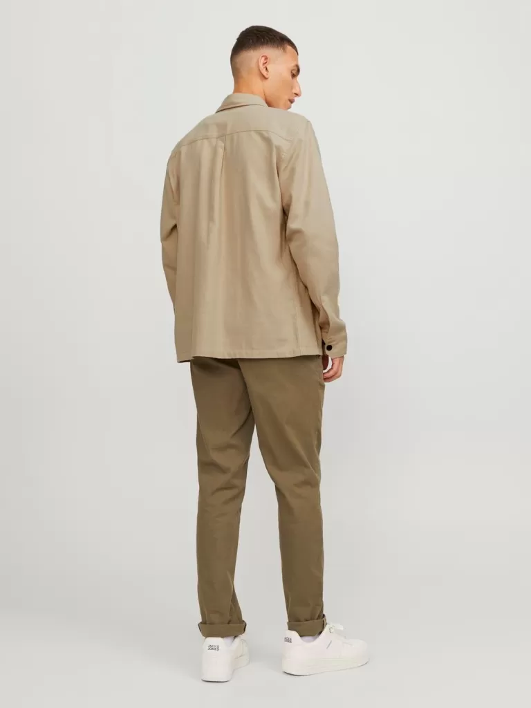 JACK & JONES Koszule^Wygodne dopasowanie Kurtka koszulowa Beżowy