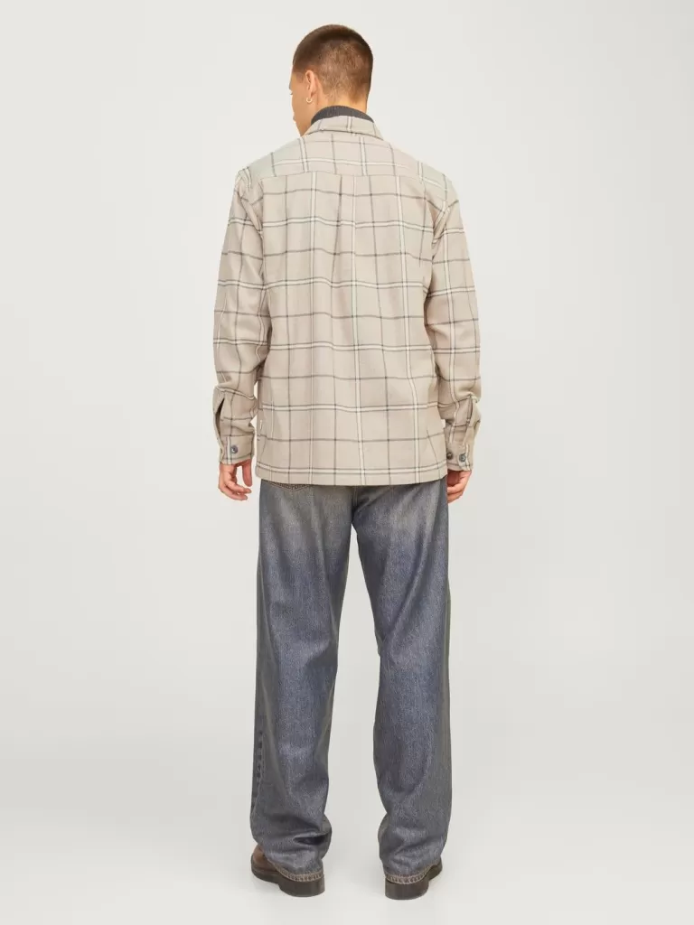 JACK & JONES Koszule^Wygodne dopasowanie Kurtka koszulowa Beżowy