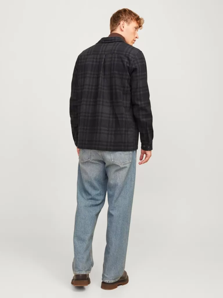 JACK & JONES Koszule^Wygodne dopasowanie Kurtka koszulowa Czarny