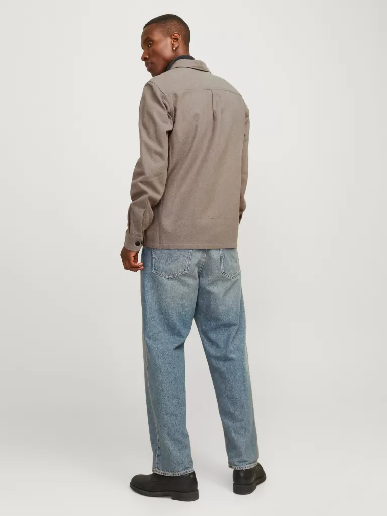 JACK & JONES Koszule^Wygodne dopasowanie Kurtka koszulowa Brązowy