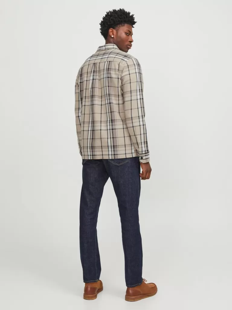 JACK & JONES Koszule^Wygodne dopasowanie Kurtka koszulowa Beżowy