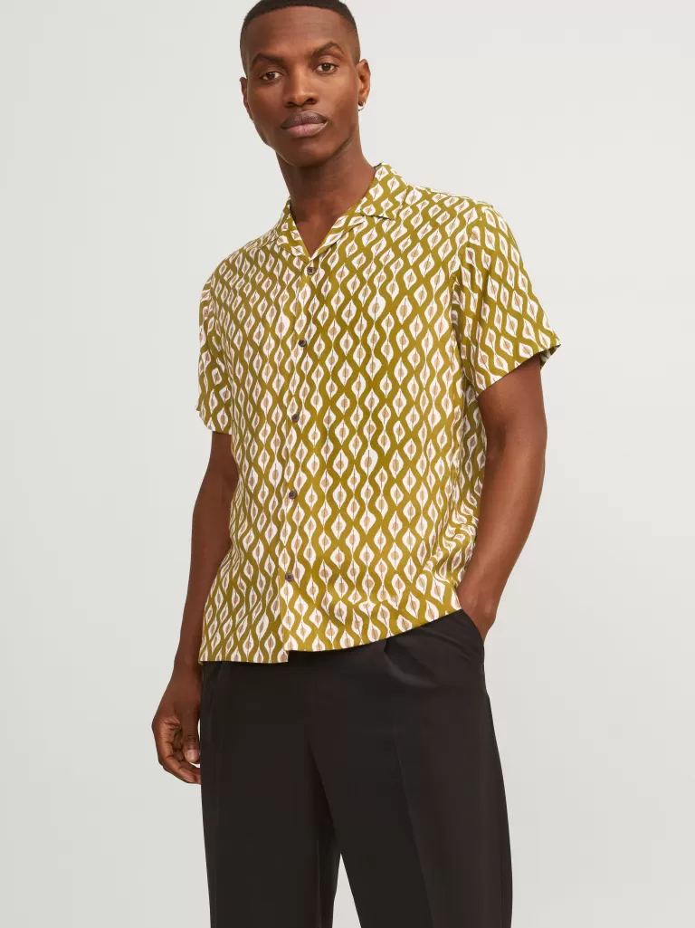 JACK & JONES Koszule^Wygodne dopasowanie Tropikalna Zielony